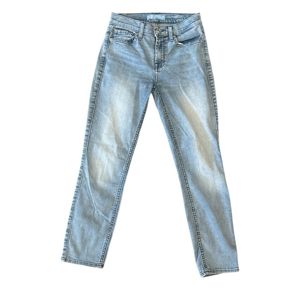 7 for all mankind Roxanne ankle  Blue Jeans with Faded Denim Sz 24 - Picture 1 of 6